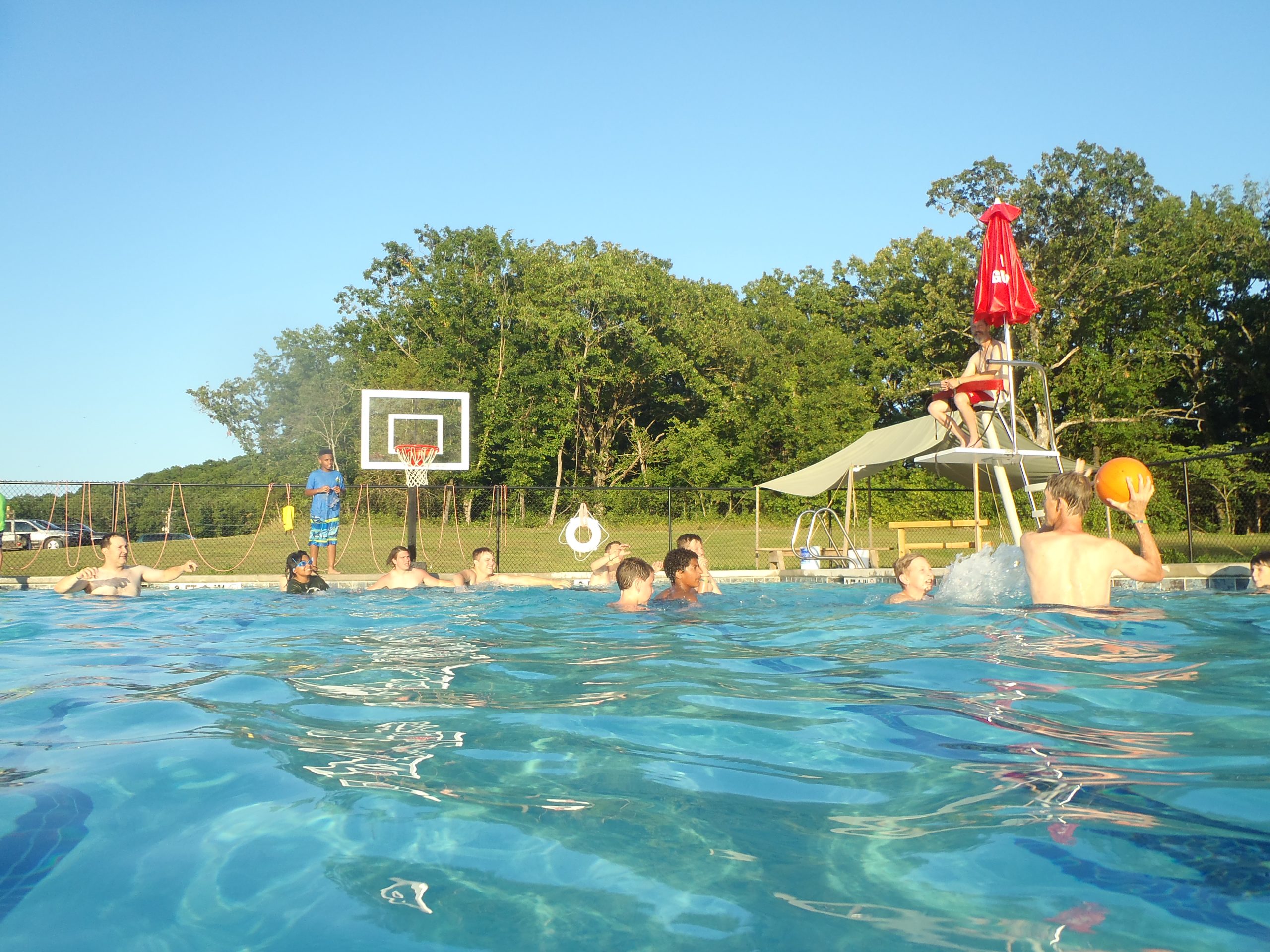 Scouts enjoying the pool at Lake of the Ozarks Scout Reservation